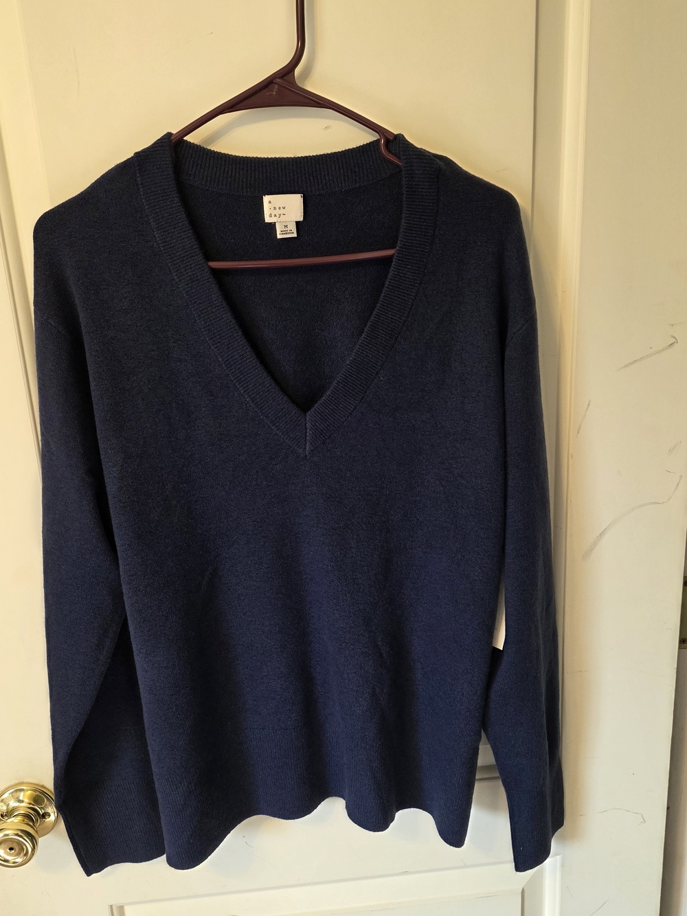 a new day Navy V-Neck Women's Sweater